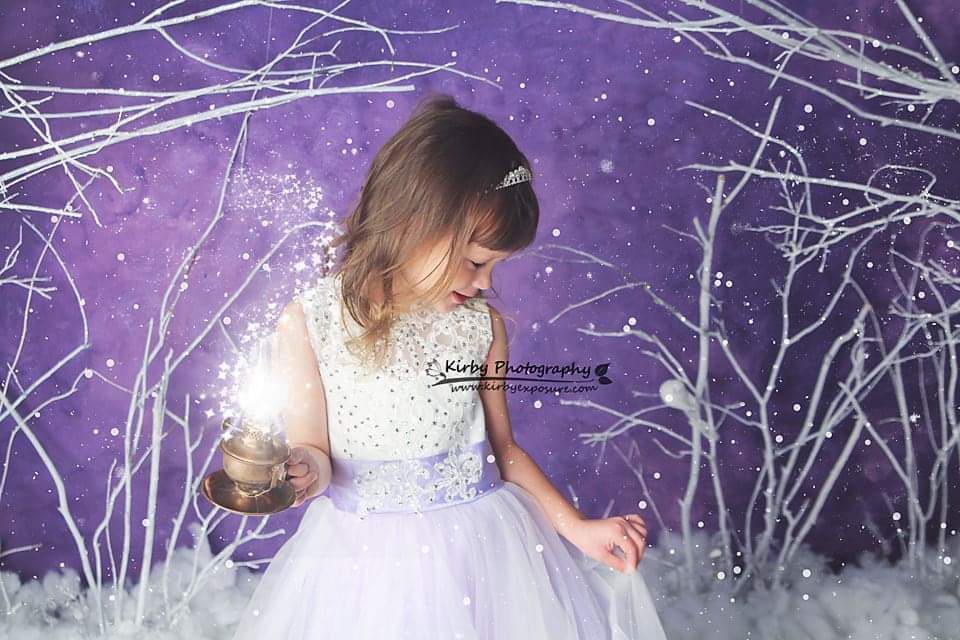Kate Purple Winter Wonderland Snowy Backdrop Designed By Arica Kirby - Image 3