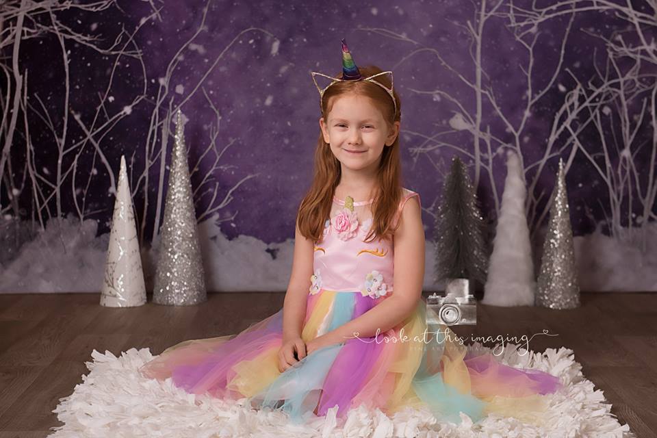 Kate Purple Winter Wonderland Snowy Backdrop Designed By Arica Kirby - Image 4