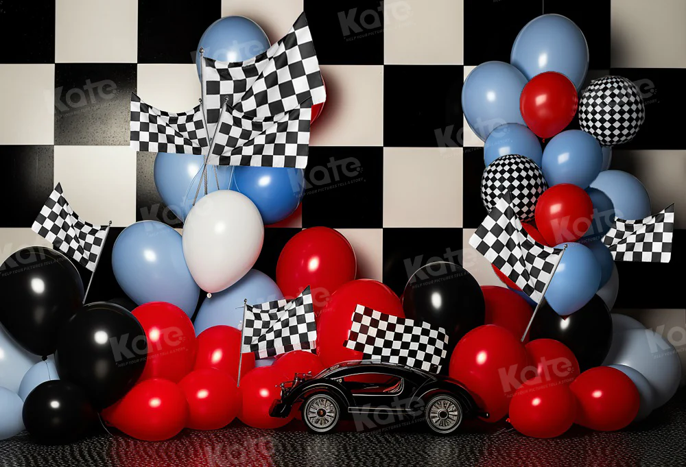 Kate Race Boy Birthday Balloon Cake Smash Backdrop for Photography - Image 2