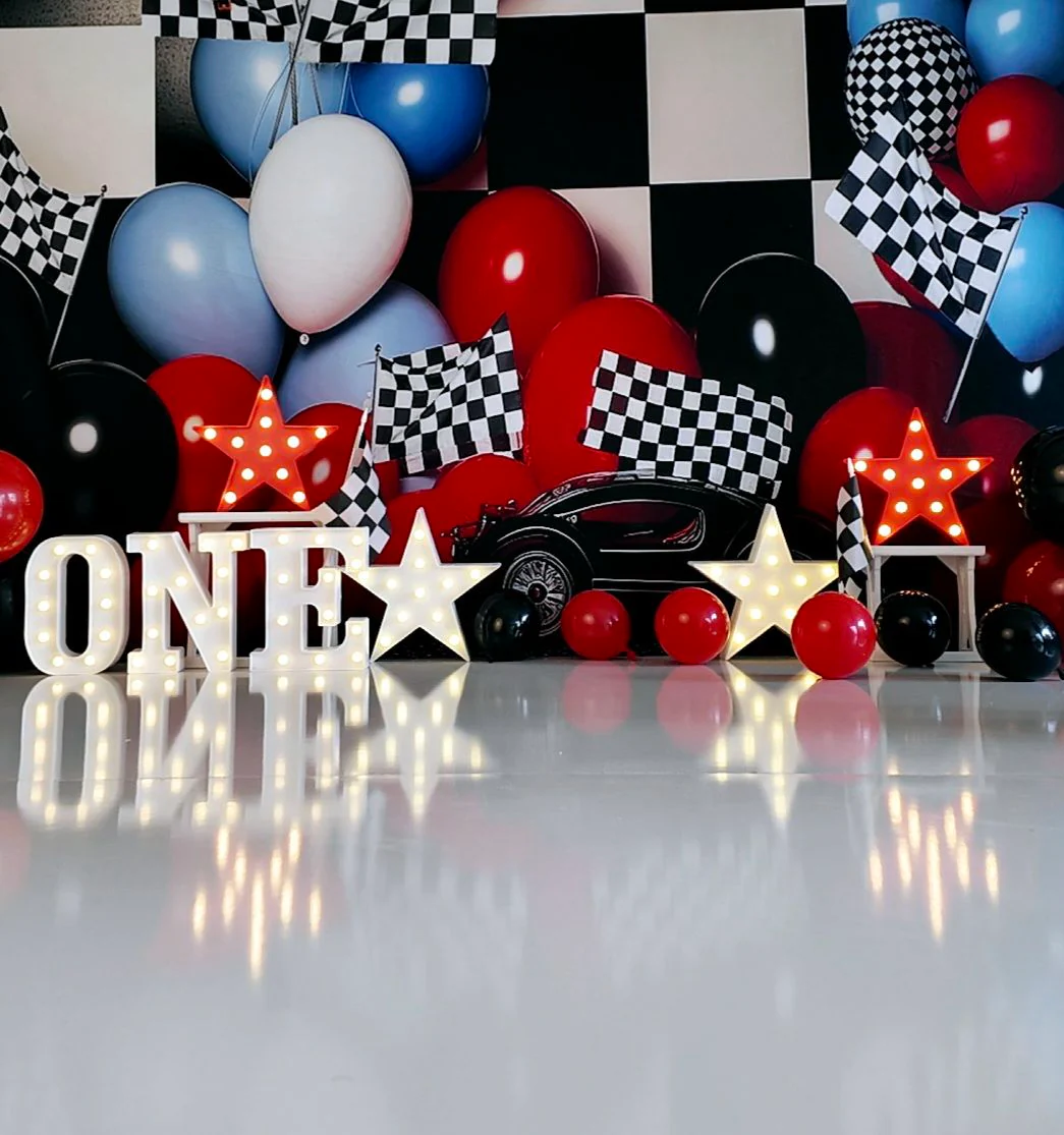 Kate Race Boy Birthday Balloon Cake Smash Backdrop for Photography - Image 3