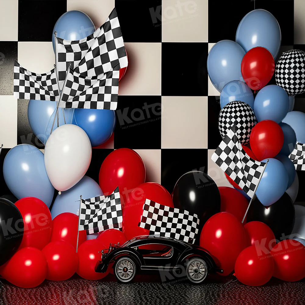Kate Race Boy Birthday Balloon Cake Smash Backdrop for Photography - Image 4