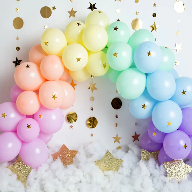 Kate Rainbow Balloons Garland Children Cake Smash Backdrop Designed by Megan Leigh Photography - Image 4