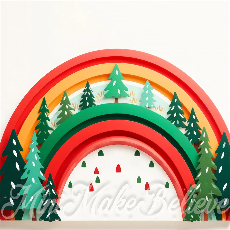 Kate Rainbow Christmas Trees Backdrop Designed by Mini MakeBelieve - Image 2