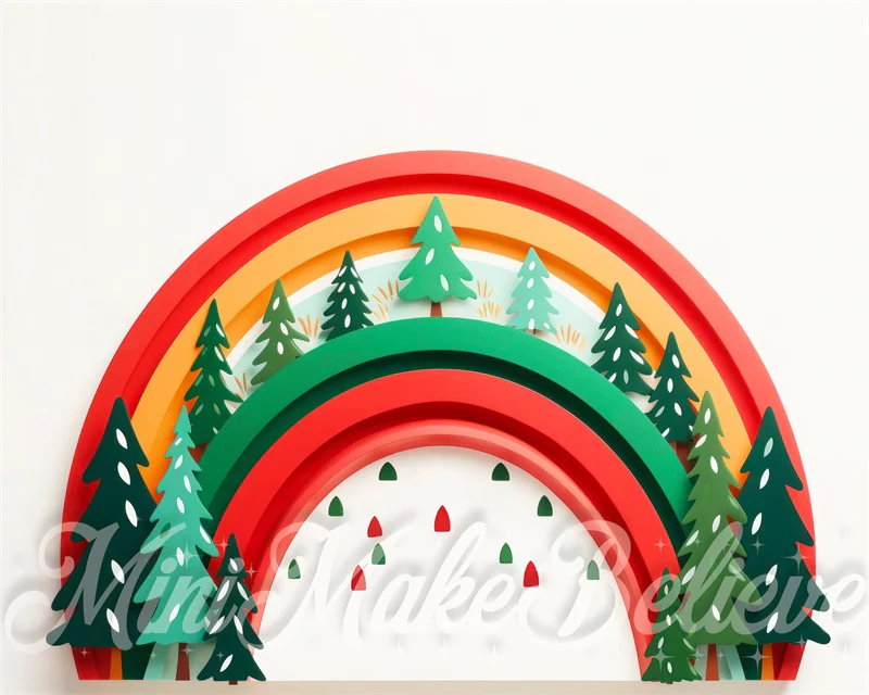 Kate Rainbow Christmas Trees Backdrop Designed by Mini MakeBelieve - Image 3