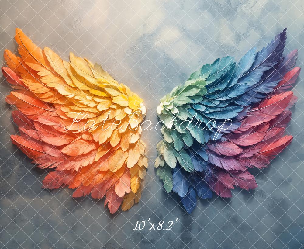 Kate Rainbow Feather Wings Backdrop Designed by Emetselch - Image 5