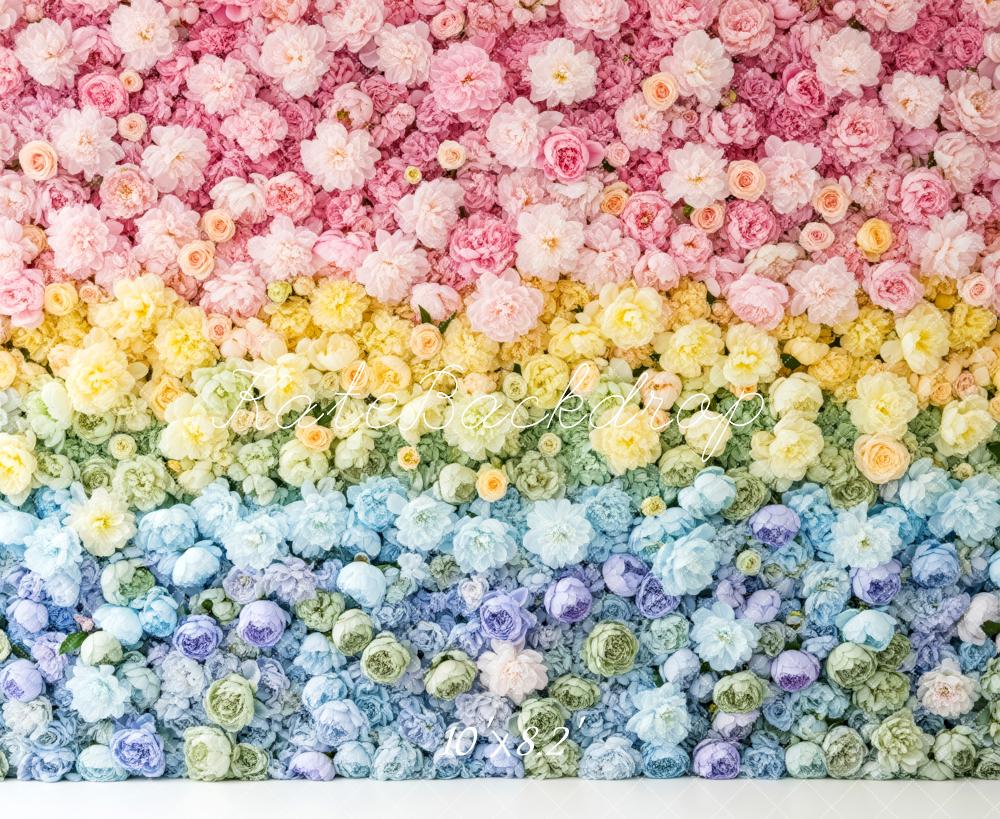 Kate Rainbow Flower Wall Fleece Backdrop Designed by Patty Robert - Image 3