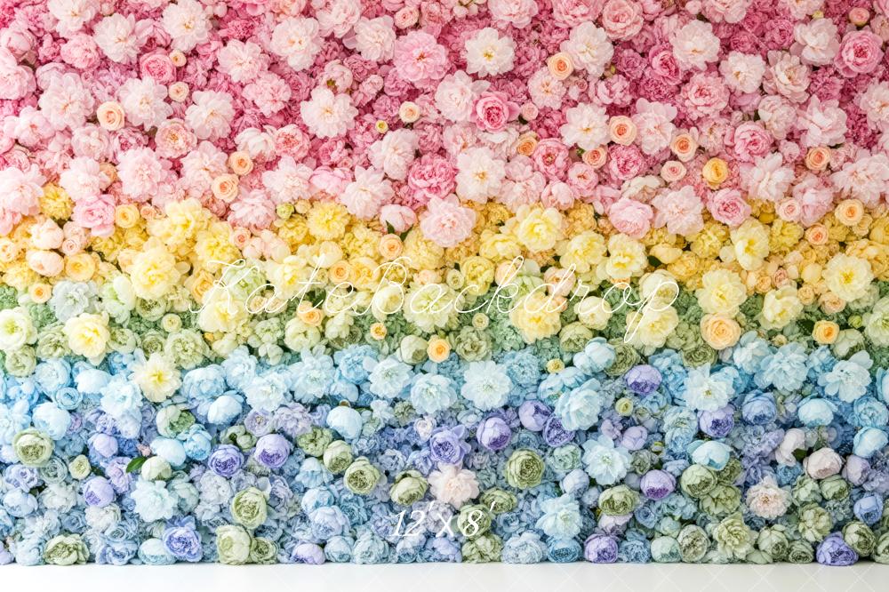 Kate Rainbow Flower Wall Fleece Backdrop Designed by Patty Robert - Image 4