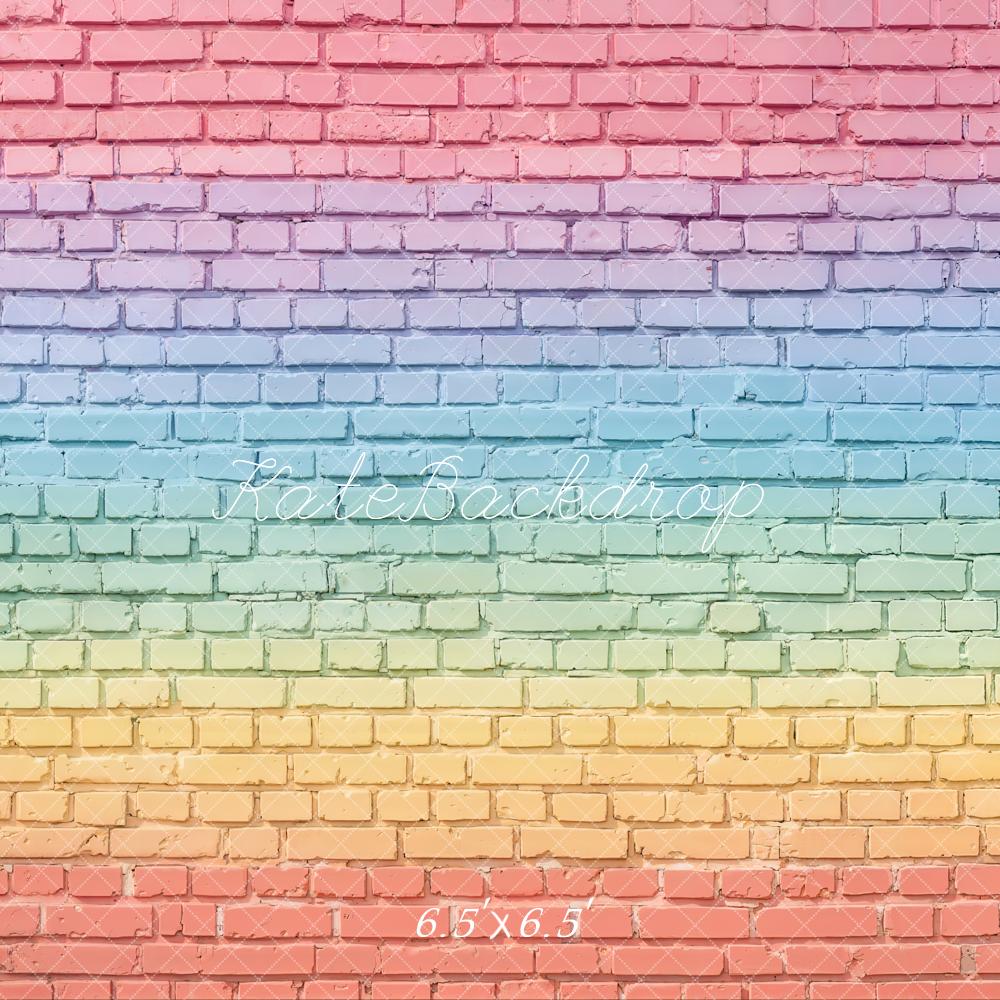 Kate Rainbow Gradient Brick Wall Backdrop Designed by Chain Photography - Image 2