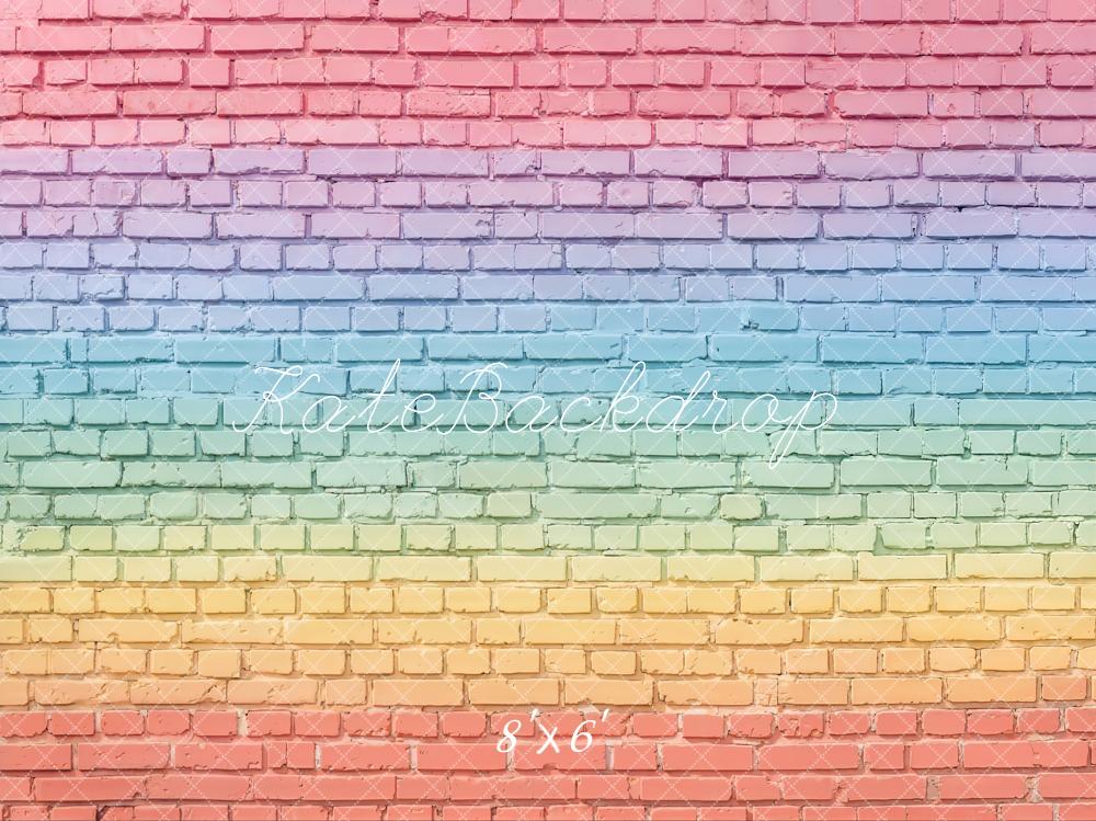 Kate Rainbow Gradient Brick Wall Backdrop Designed by Chain Photography - Image 3