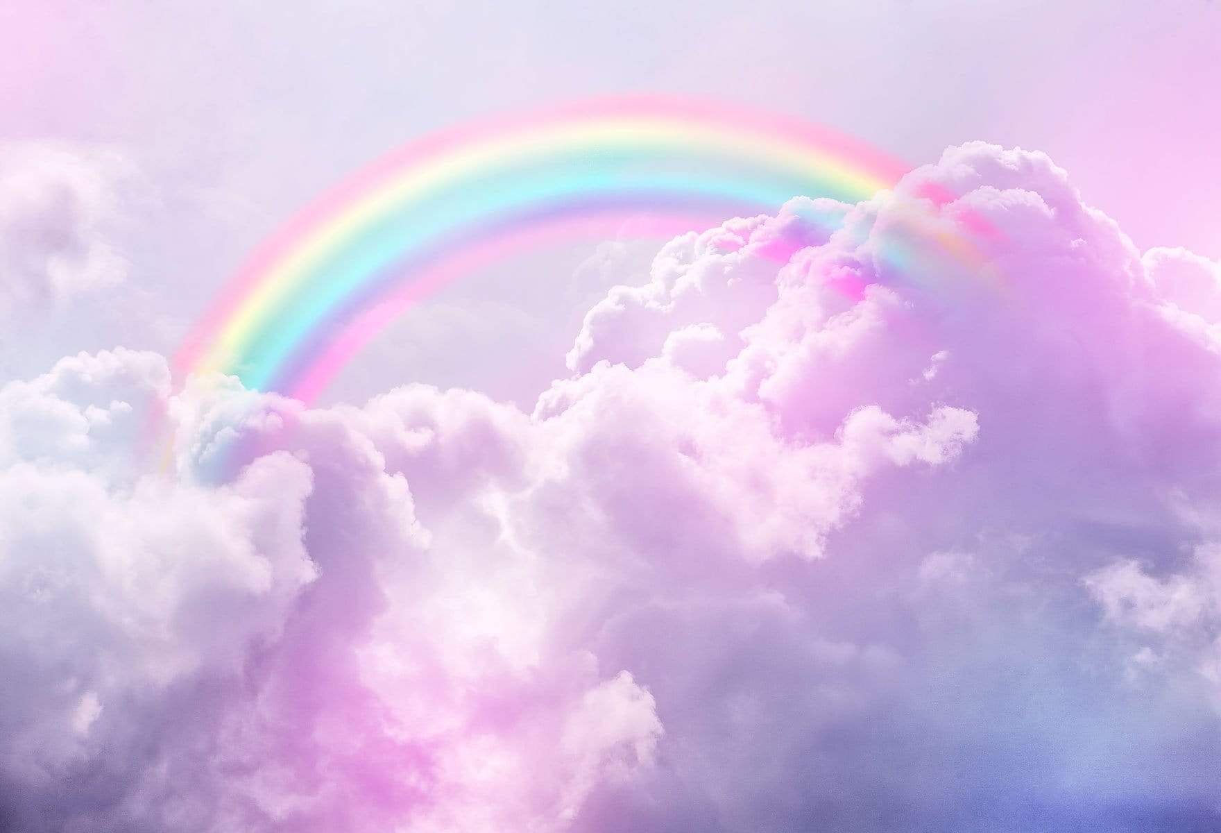 Kate Rainbow sky cloud Backdrop Pink Watercolor Background - Image 2