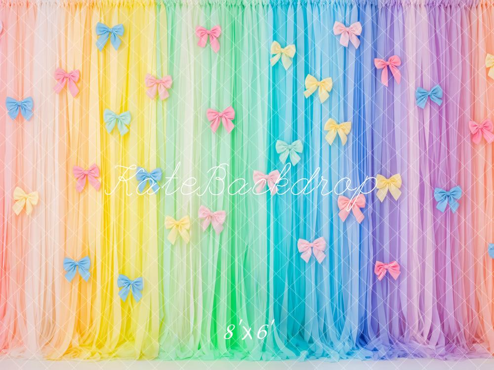Kate Rainbow Tulle Bow Curtains Backdrop Designed by Patty Robert - Image 3