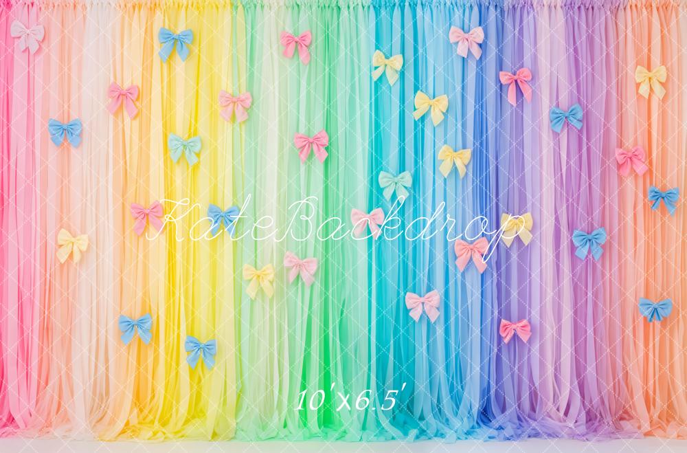 Kate Rainbow Tulle Bow Curtains Backdrop Designed by Patty Robert - Image 4