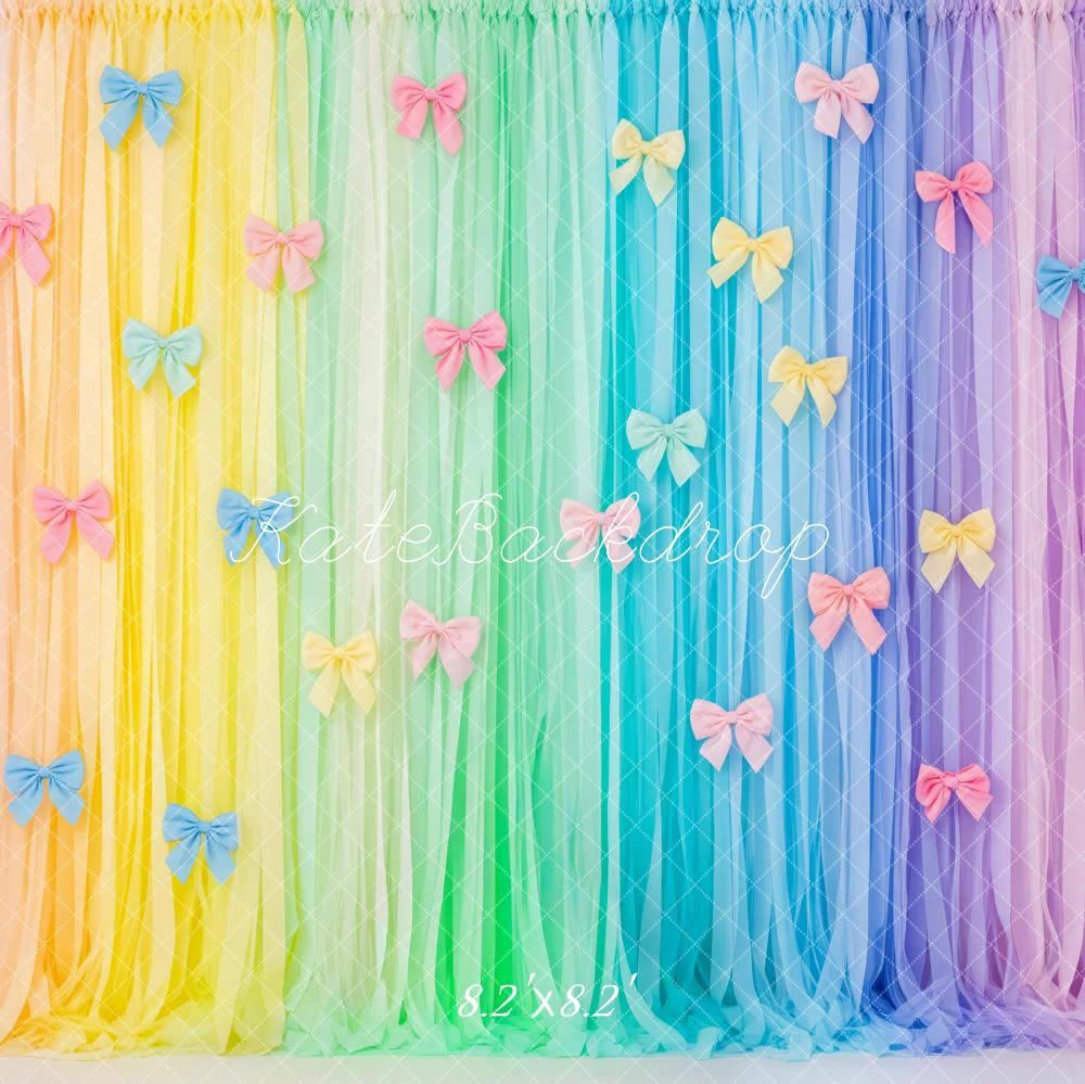 Kate Rainbow Tulle Bow Curtains Backdrop Designed by Patty Robert - Image 5
