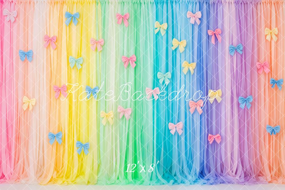 Kate Rainbow Tulle Bow Curtains Backdrop Designed by Patty Robert - Image 8