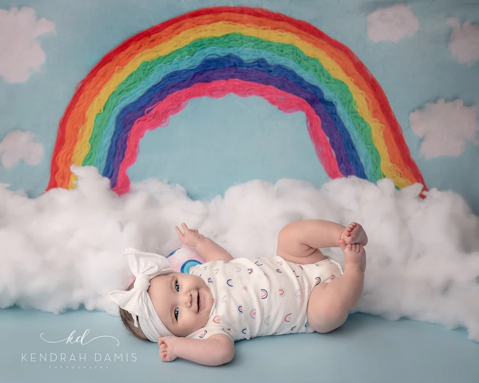 Kate Rainbows and Clouds Children Backdrop for Photography Designed by Erin Larkins - Image 3