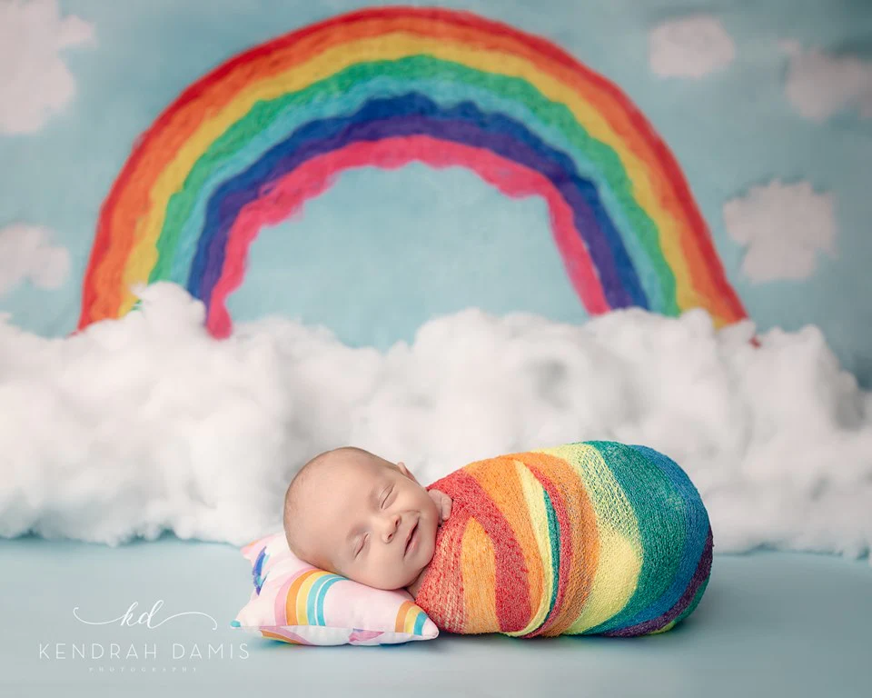 Kate Rainbows and Clouds Children Backdrop for Photography Designed by Erin Larkins - Image 4