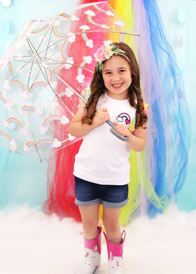 Kate Rainy Summer Rainbow Children Backdrop Designed by Leann West - Image 3