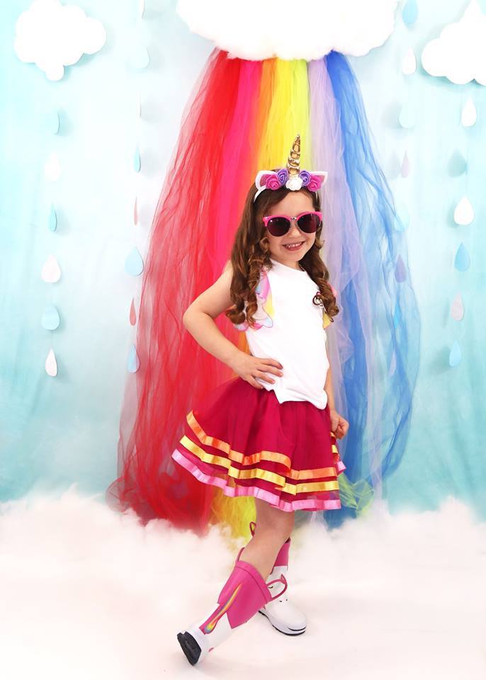 Kate Rainy Summer Rainbow Children Backdrop Designed by Leann West - Image 4
