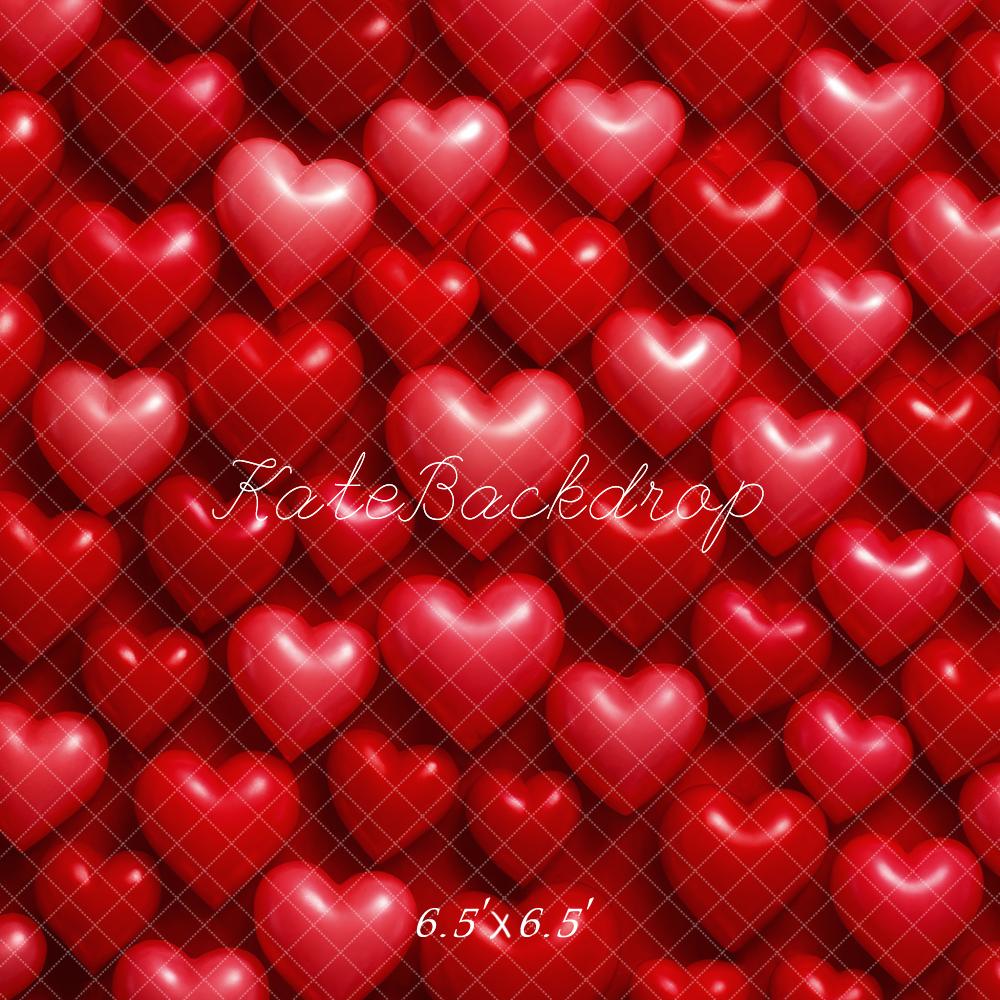 Kate Valentine Red 3D Hearts Pattern Backdrop Designed by Megan Leigh Photography - Image 2