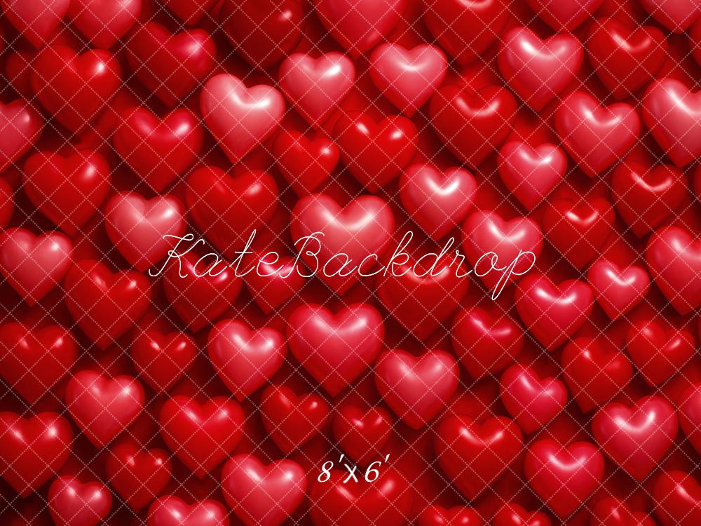 Kate Valentine Red 3D Hearts Pattern Backdrop Designed by Megan Leigh Photography - Image 3