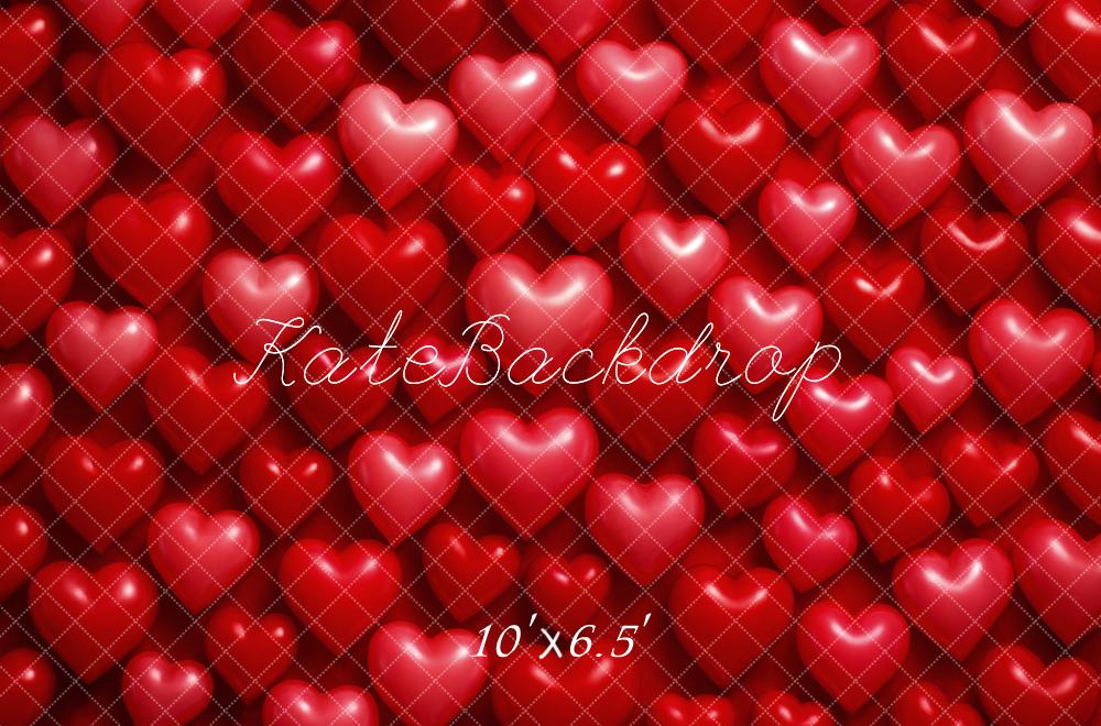Kate Valentine Red 3D Hearts Pattern Backdrop Designed by Megan Leigh Photography - Image 4