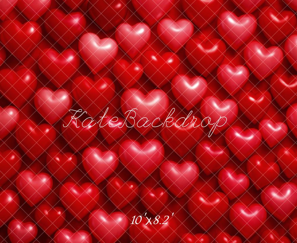 Kate Valentine Red 3D Hearts Pattern Backdrop Designed by Megan Leigh Photography - Image 6