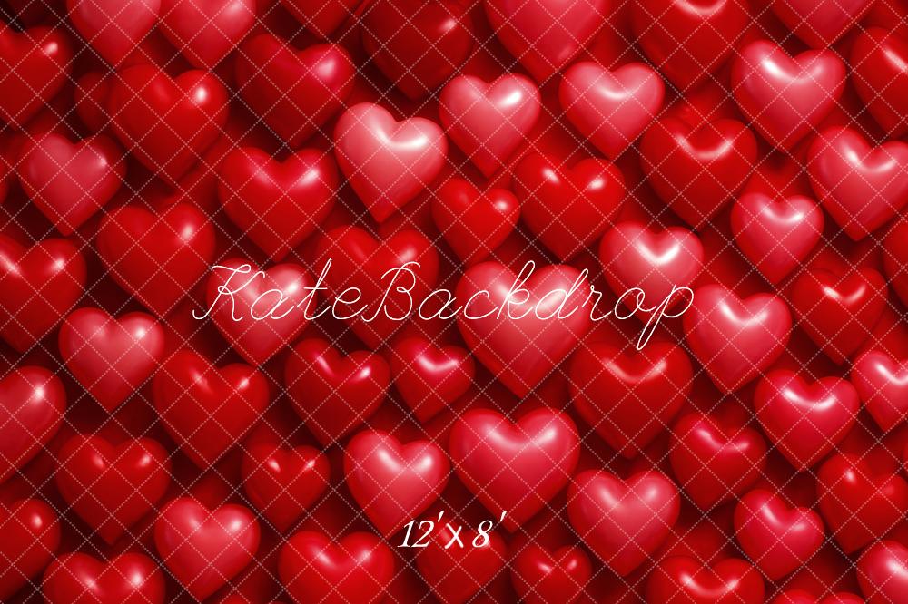Kate Valentine Red 3D Hearts Pattern Backdrop Designed by Megan Leigh Photography - Image 8