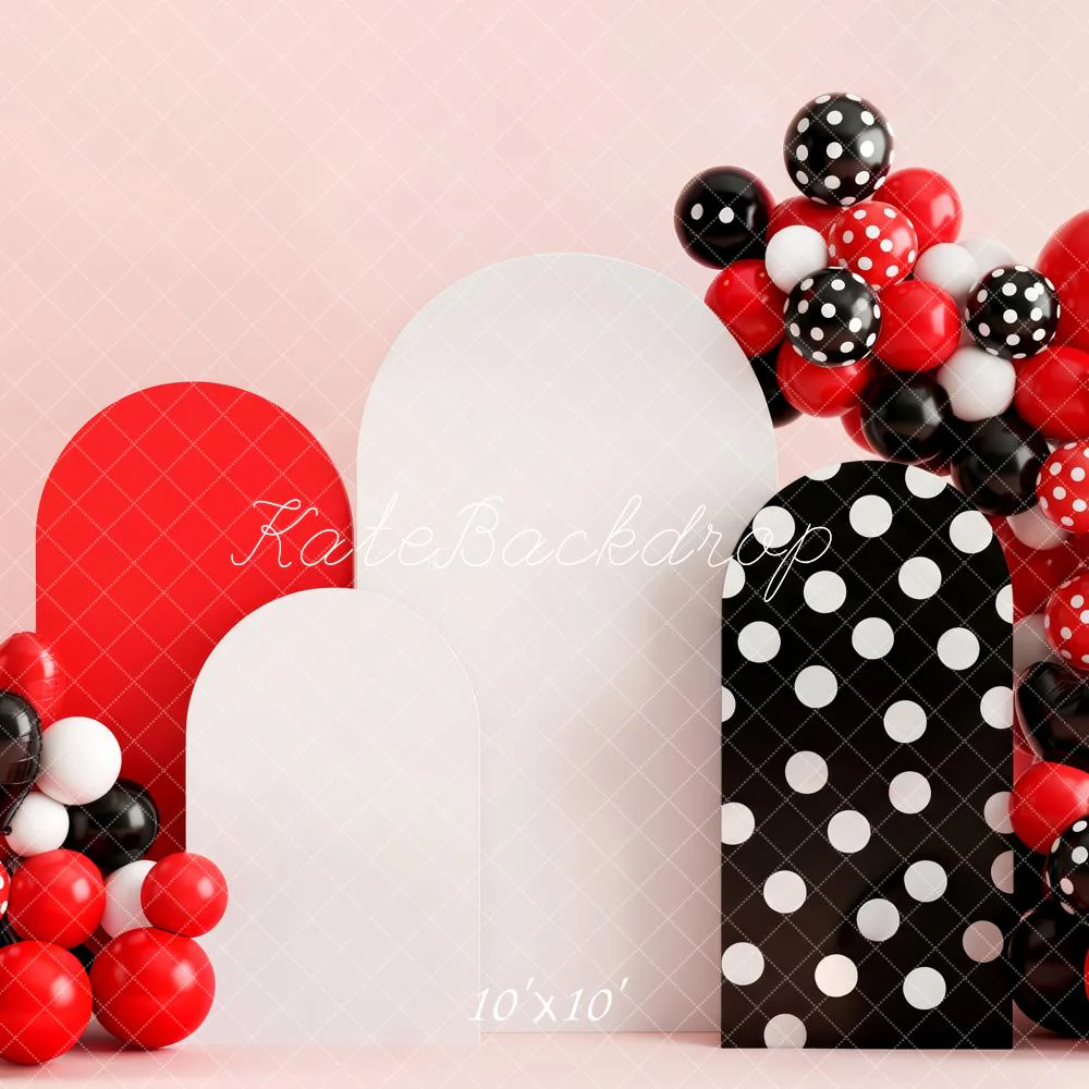 Kate Red Black White Balloons Cake Smash Backdrop Designed by Patty Robert - Image 7