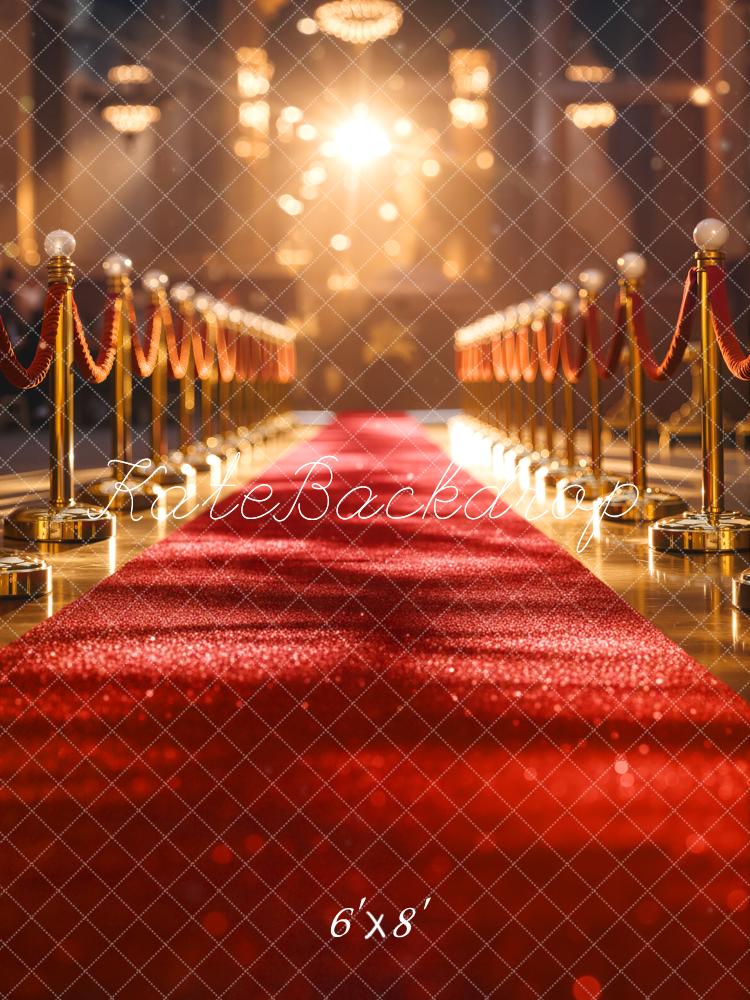 Kate Red Carpet Aisle Golden Lights Backdrop Designed by Emetselch - Image 3