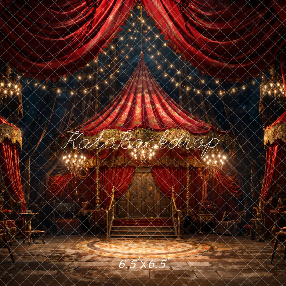 Kate Red Curtain Stage Backdrop Designed by Chain Photography - Image 2