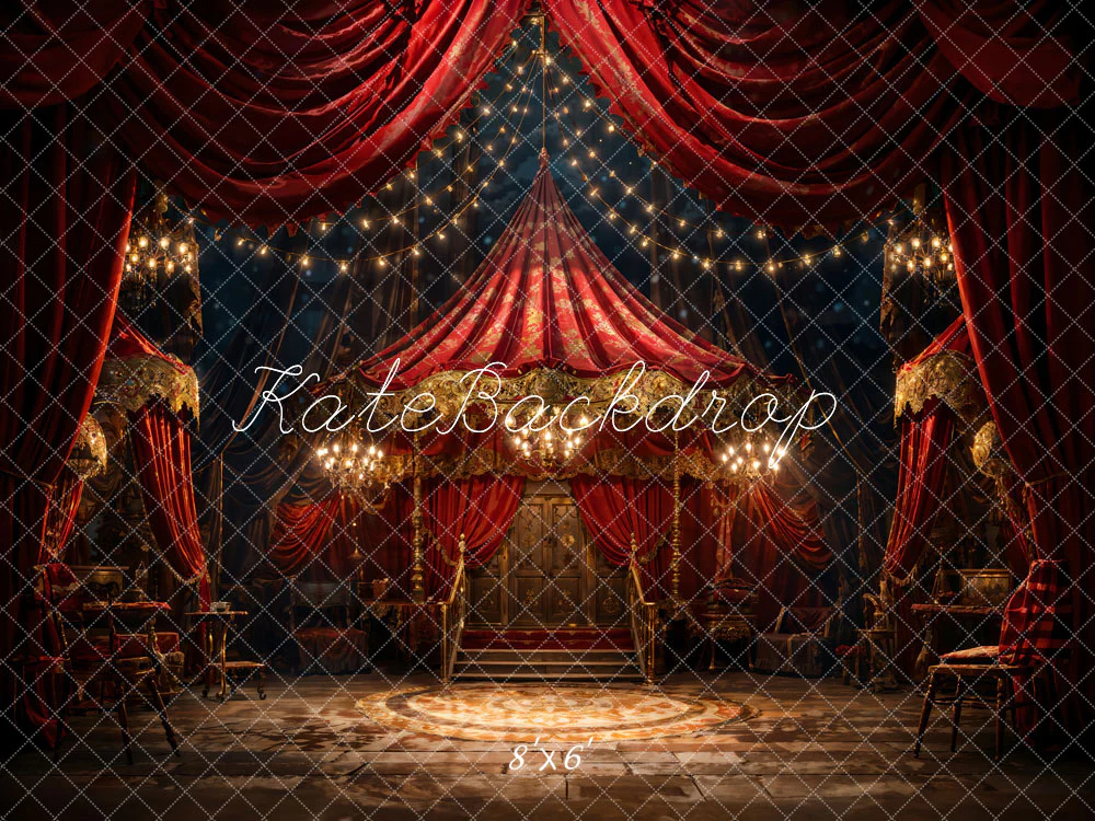 Kate Red Curtain Stage Backdrop Designed by Chain Photography - Image 3