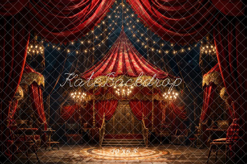 Kate Red Curtain Stage Backdrop Designed by Chain Photography - Image 4