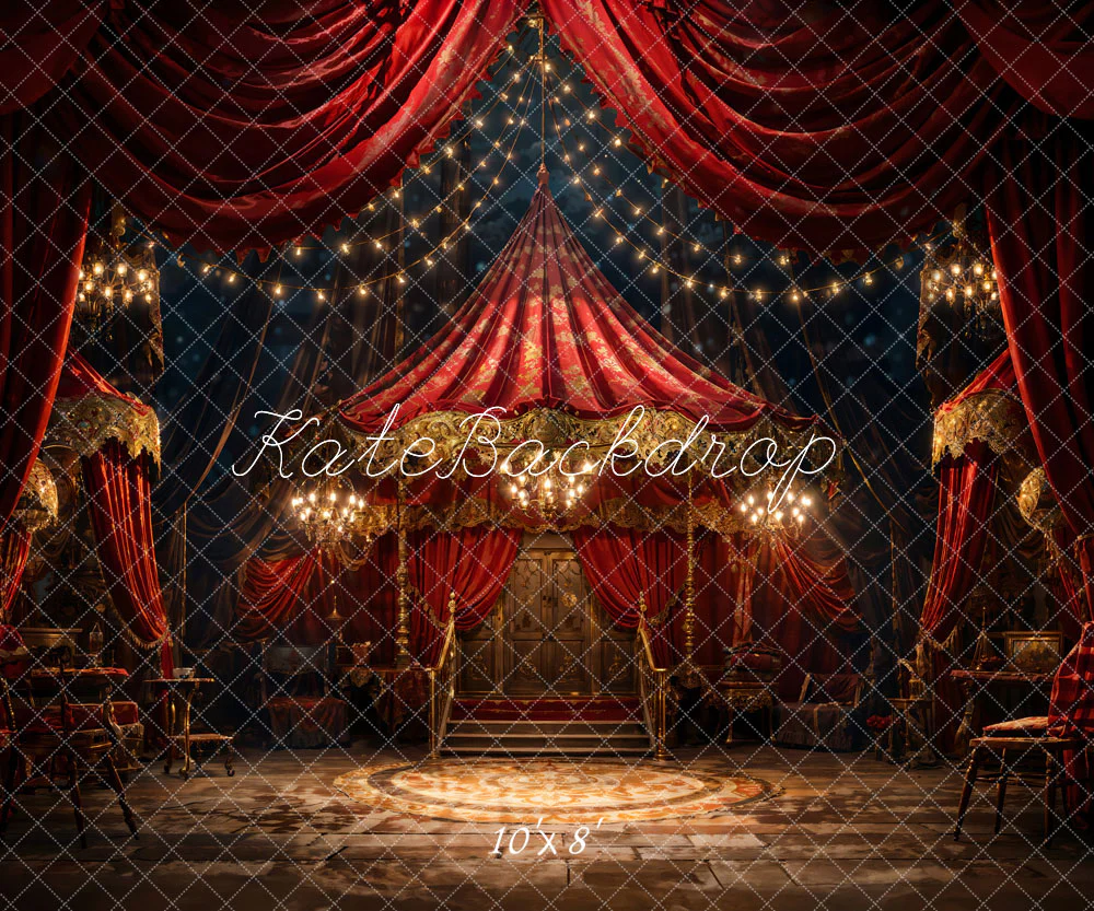 Kate Red Curtain Stage Backdrop Designed by Chain Photography - Image 5