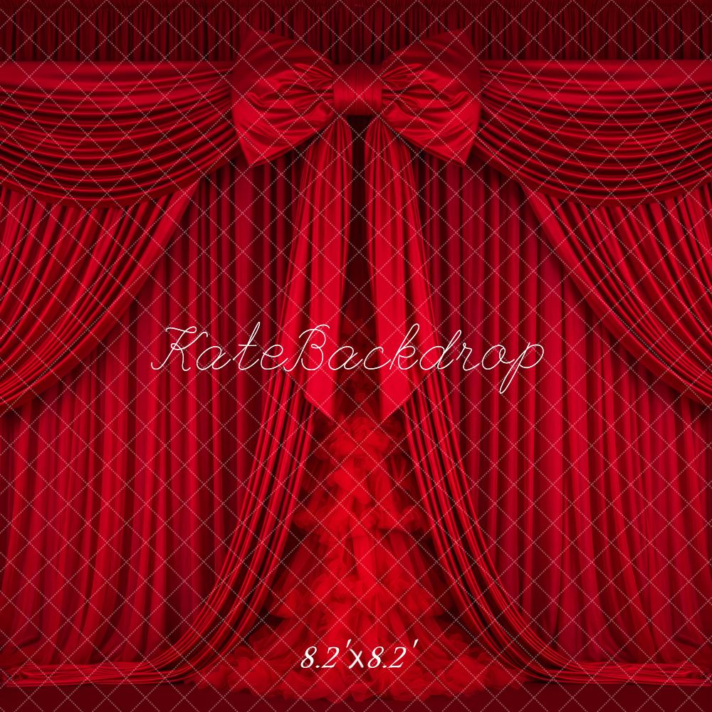 Kate Red Curtains Bow Stage Backdrop Designed by Patty Robert - Image 5