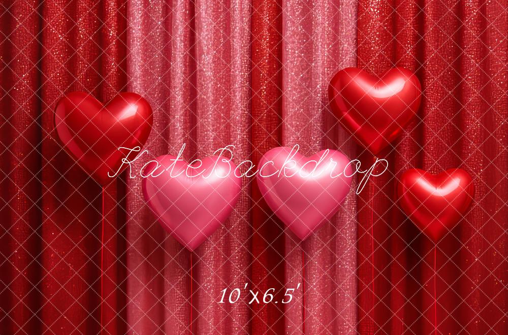 Kate Red Glitter Curtains Heart Balloons Backdrop Designed by Megan Leigh Photography - Image 4