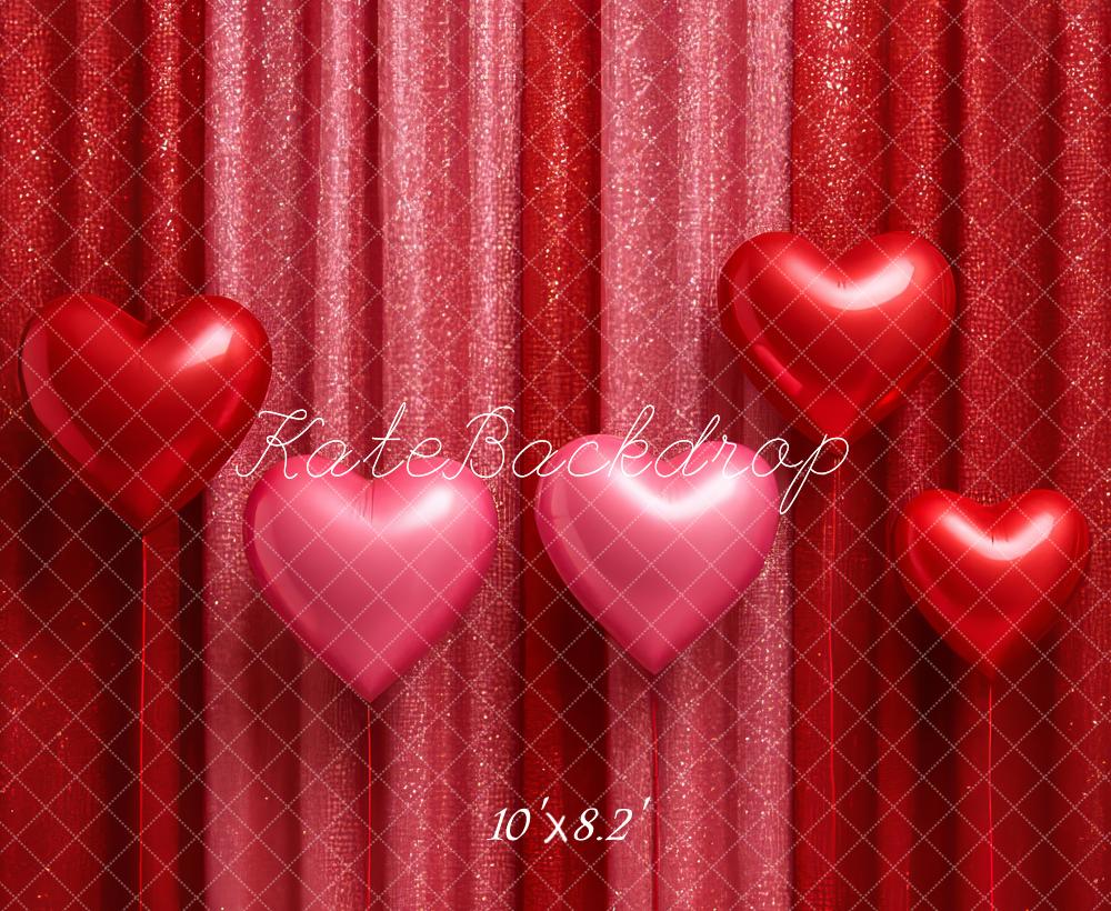 Kate Red Glitter Curtains Heart Balloons Backdrop Designed by Megan Leigh Photography - Image 6