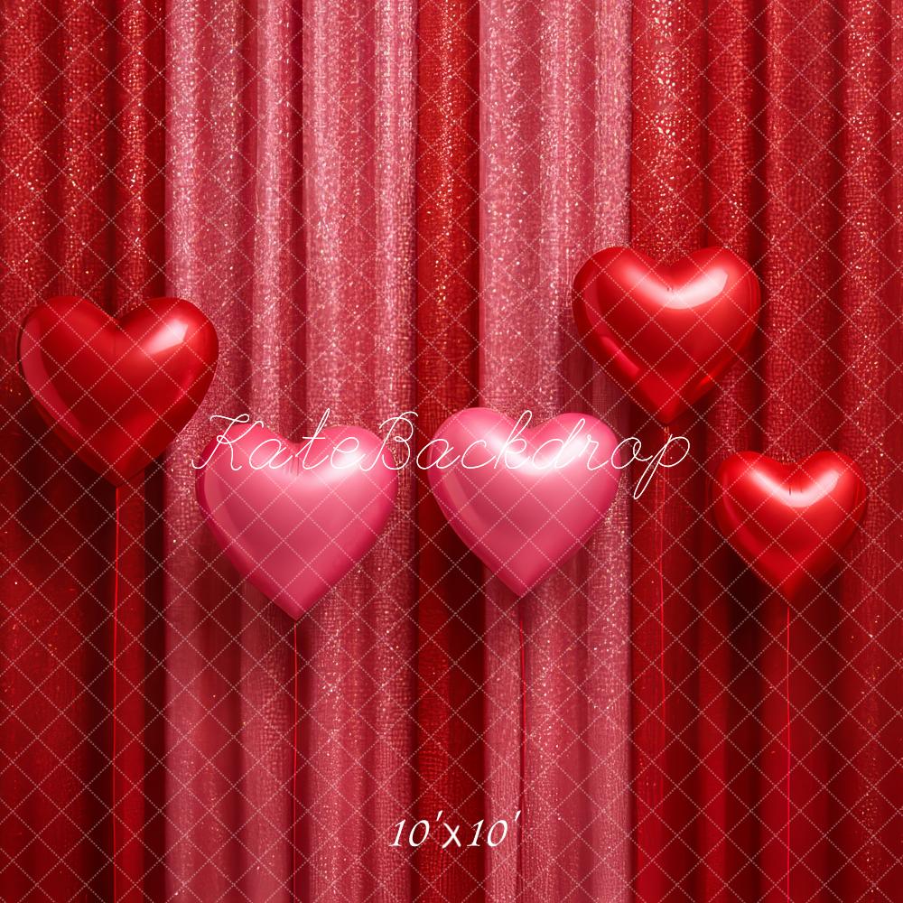 Kate Red Glitter Curtains Heart Balloons Backdrop Designed by Megan Leigh Photography - Image 7