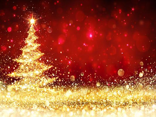 Kate Red Golden Glittering Tree Backdrop for Christmas Festival Party Photography - Image 2