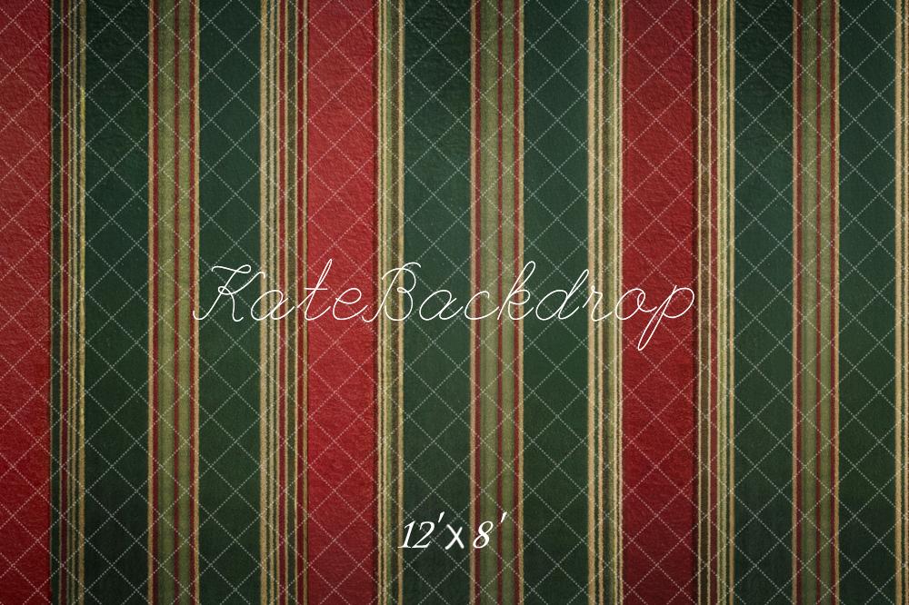 Kate Red Green Striped Vintage Fleece Backdrop Designed by Kate Image - Image 4
