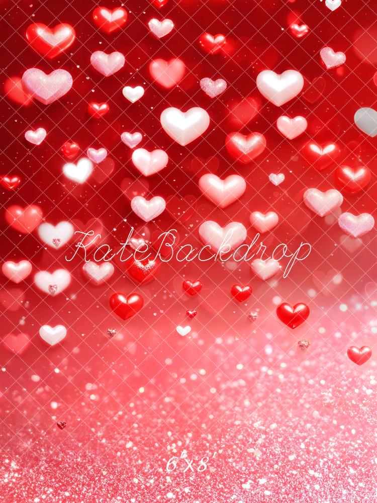 Kate Valentine Red Hearts Sparkle Gradient Backdrop Designed by Emetselch - Image 3