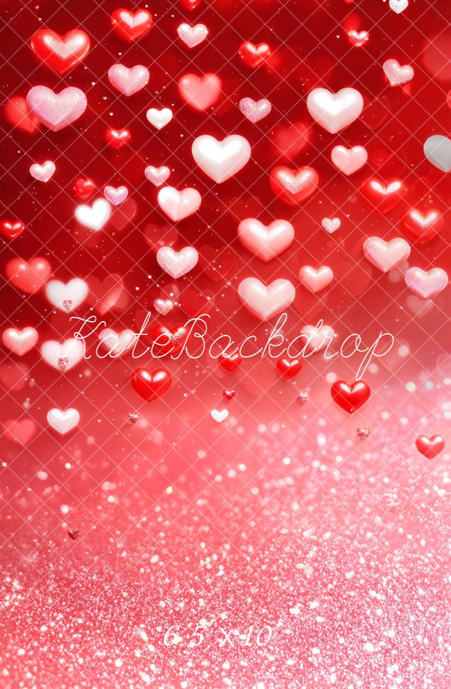 Kate Valentine Red Hearts Sparkle Gradient Backdrop Designed by Emetselch - Image 4