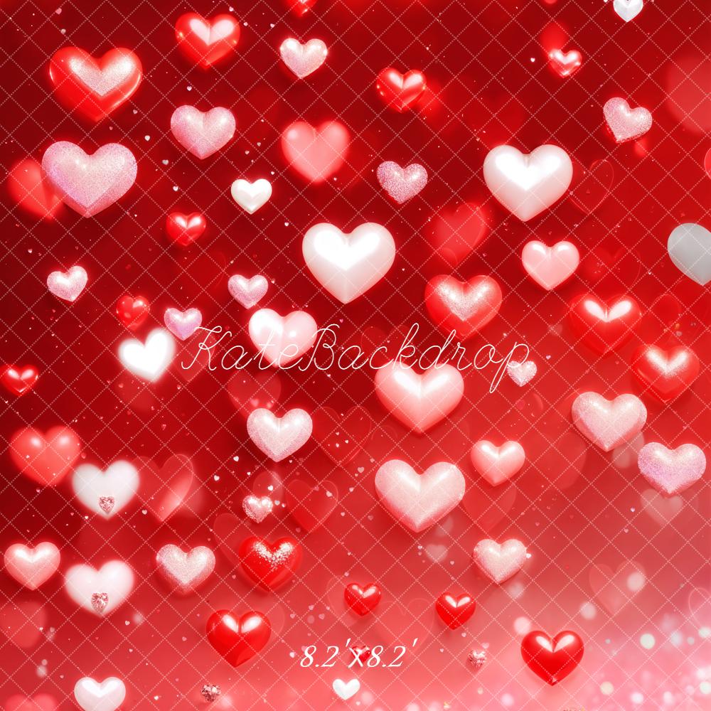 Kate Valentine Red Hearts Sparkle Gradient Backdrop Designed by Emetselch - Image 5