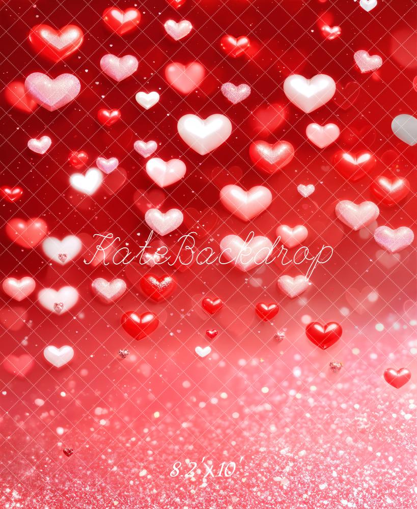 Kate Valentine Red Hearts Sparkle Gradient Backdrop Designed by Emetselch - Image 6