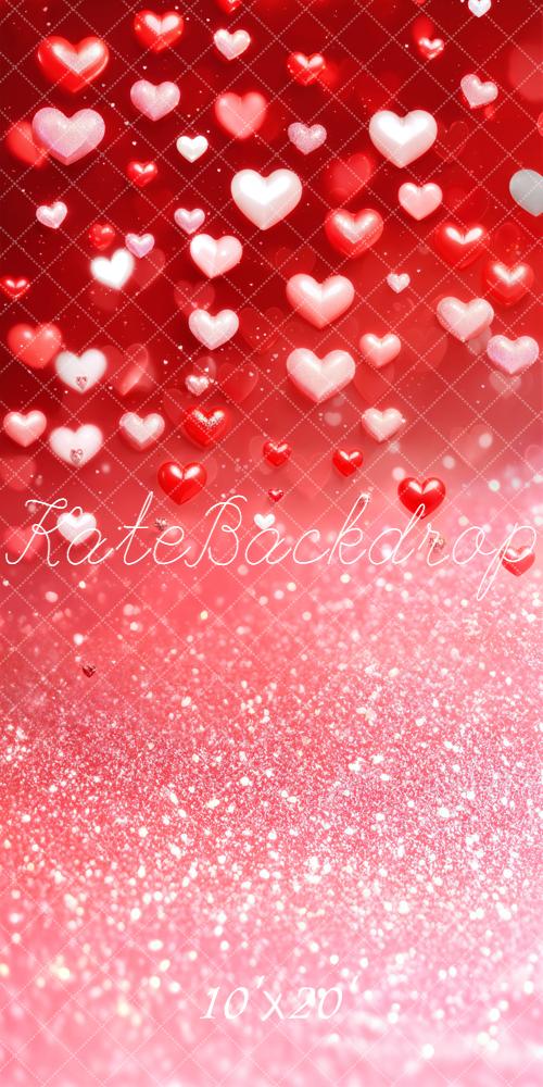 Kate Valentine Red Hearts Sparkle Gradient Backdrop Designed by Emetselch - Image 8