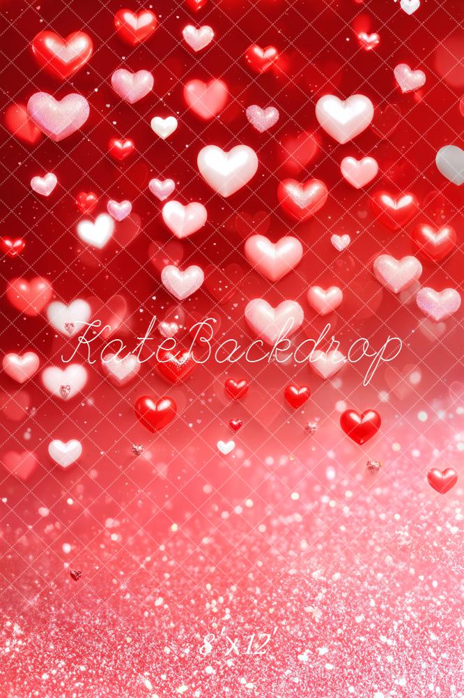 Kate Valentine Red Hearts Sparkle Gradient Backdrop Designed by Emetselch - Image 9