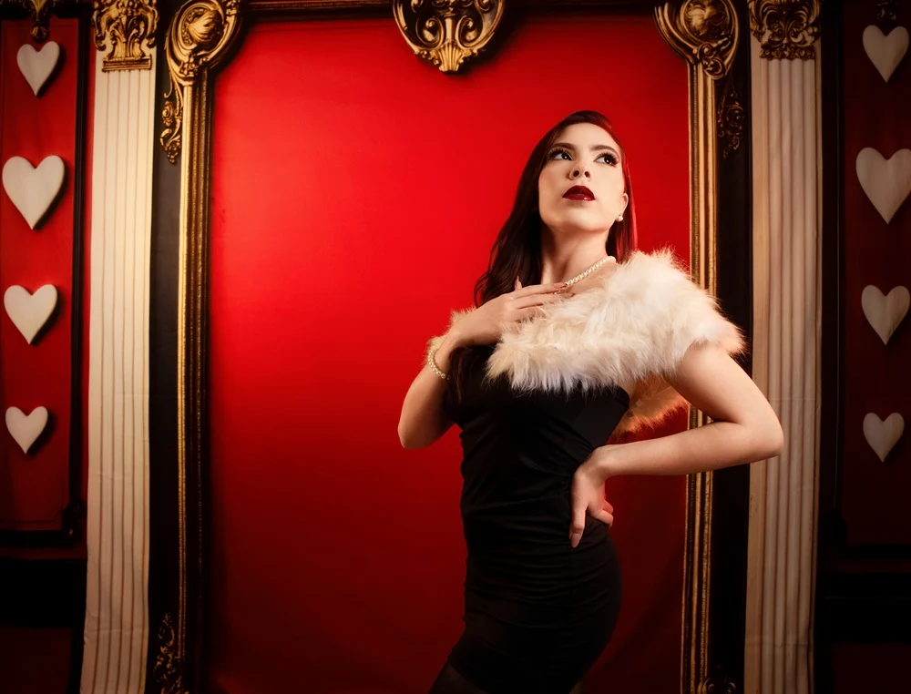 Kate Red Ornate Frame White Columns Wall Backdrop Designed by Emetselch - Image 4