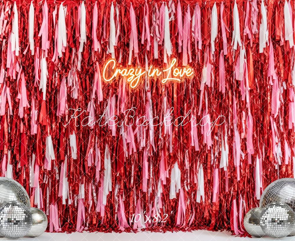 Kate Red Pink Fringe Streamers Disco Balls Backdrop Designed by Patty Robert - Image 6