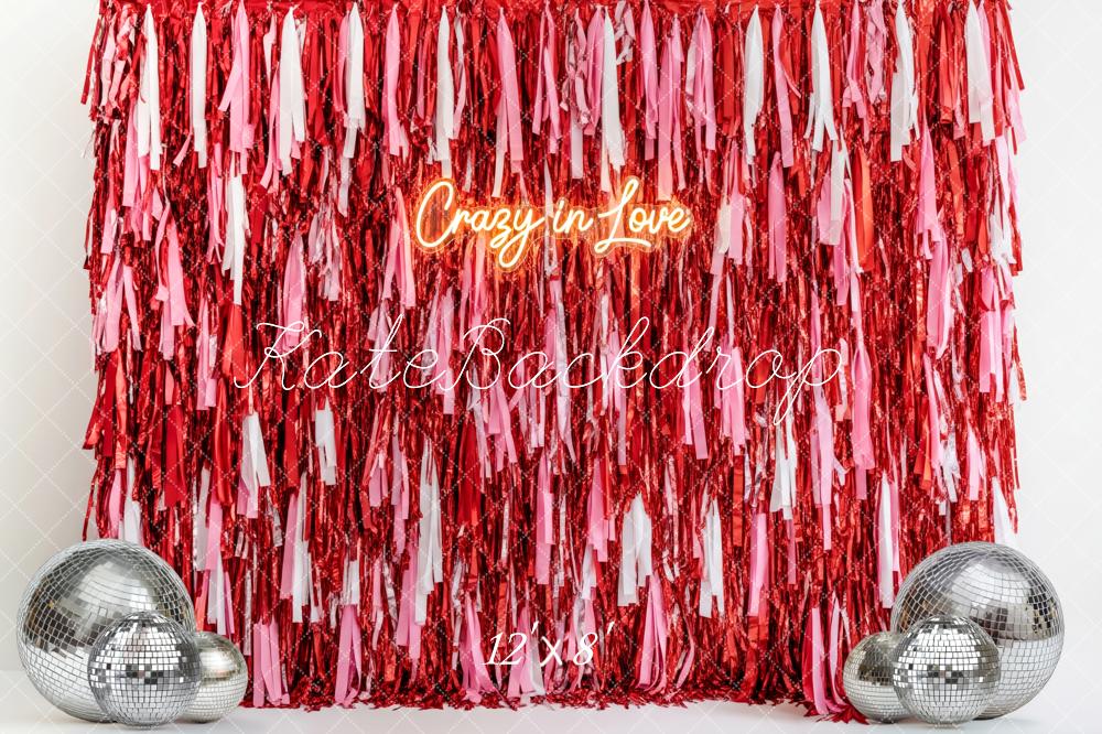 Kate Red Pink Fringe Streamers Disco Balls Backdrop Designed by Patty Robert - Image 8