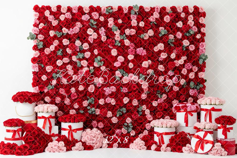 Kate Valentine Red Pink Roses Wall Backdrop Designed by Patty Robert - Image 8