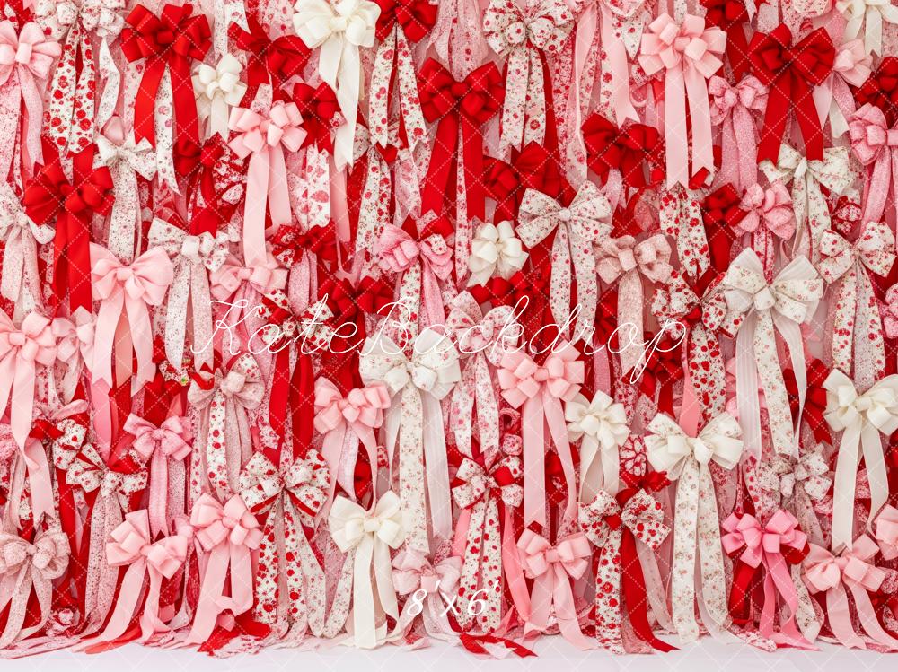 Kate Valentine Red Pink White Ribbons Bows Backdrop Designed by Patty Robert - Image 10